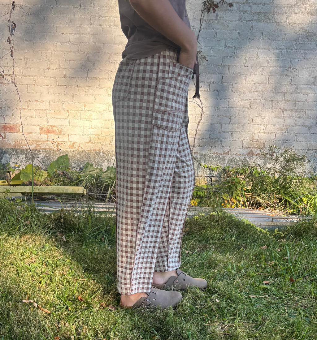 Harvest Gingham Barrel Pant