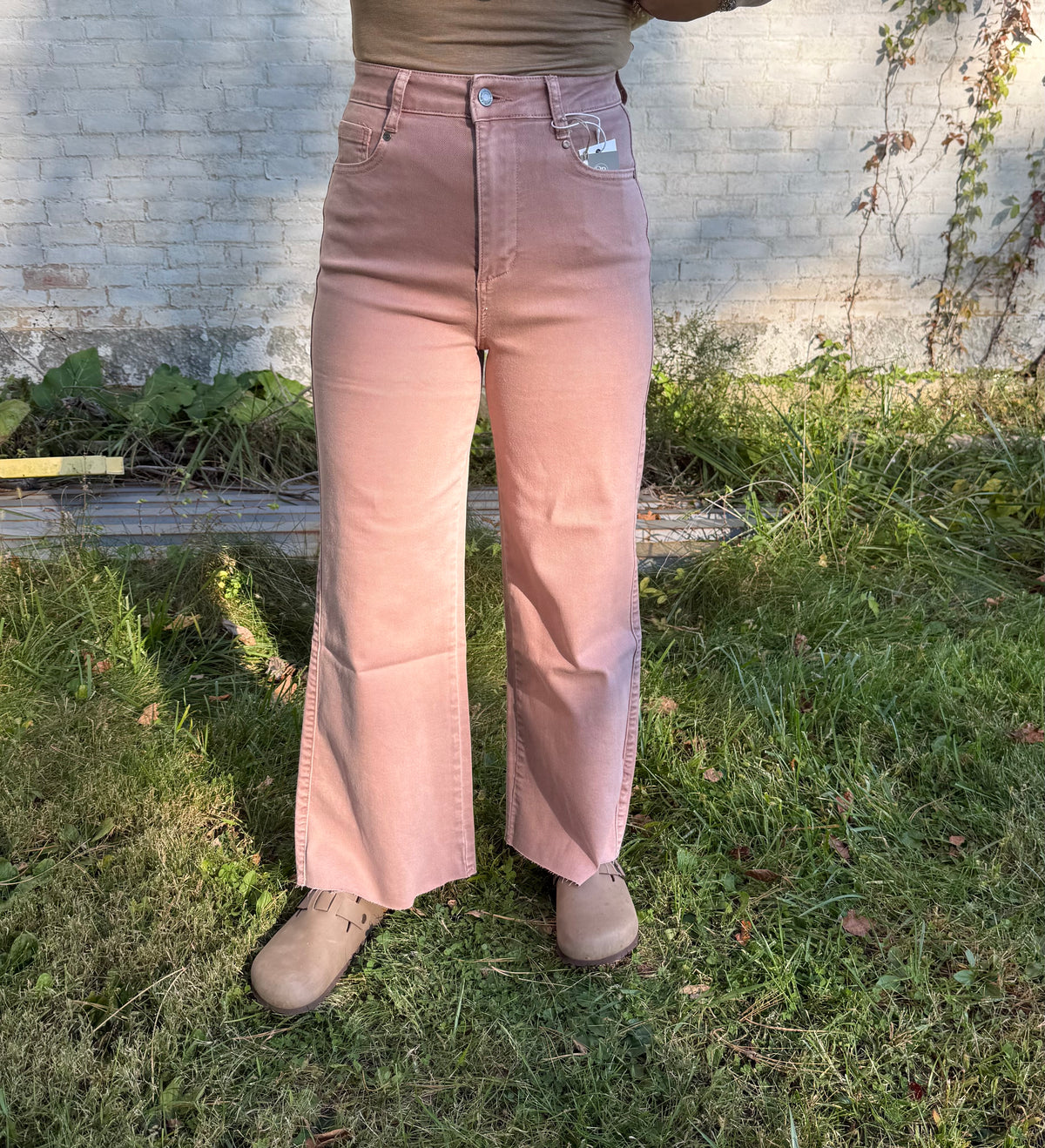 Dusty Rose Crop Jean