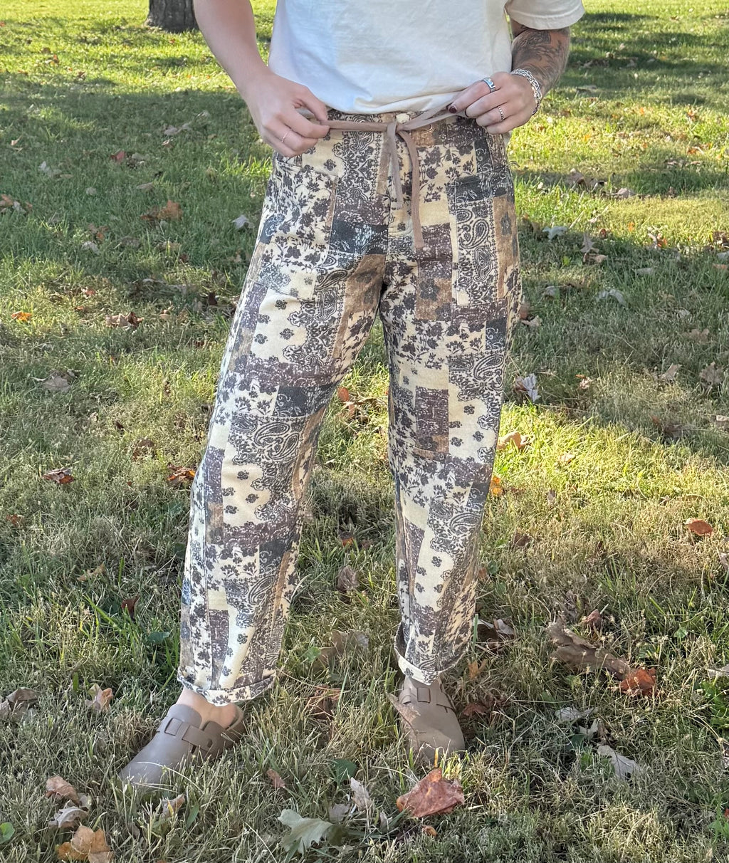 Prairie Patchwork Barrel Pants