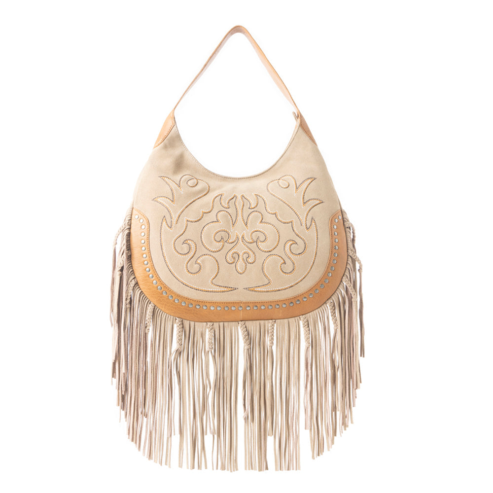 Beige Beauty Fringe Handbag