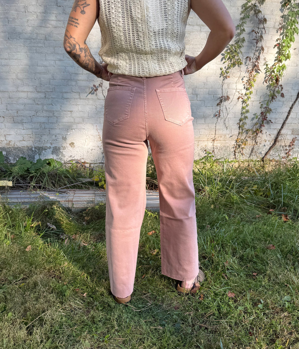 Dusty Rose Crop Jean
